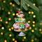 Pink & Blue Cupcake Tower Glass Christmas Ornament